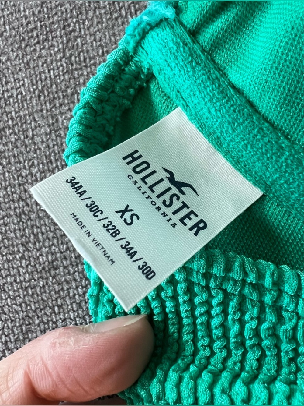 Hollister Crinkle Bikini Green XS - Picture 4 of 5